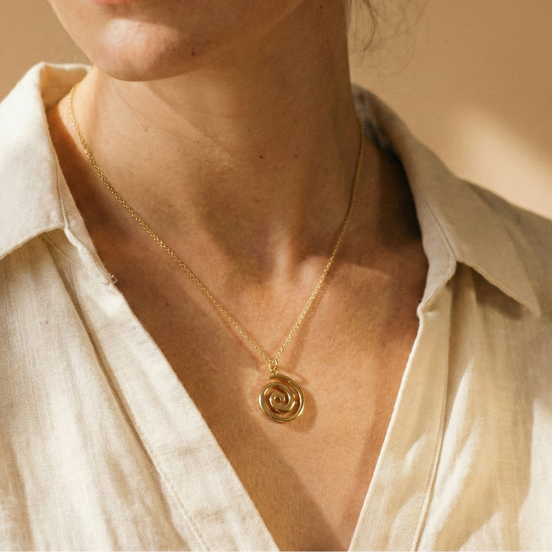 spiral gold necklace