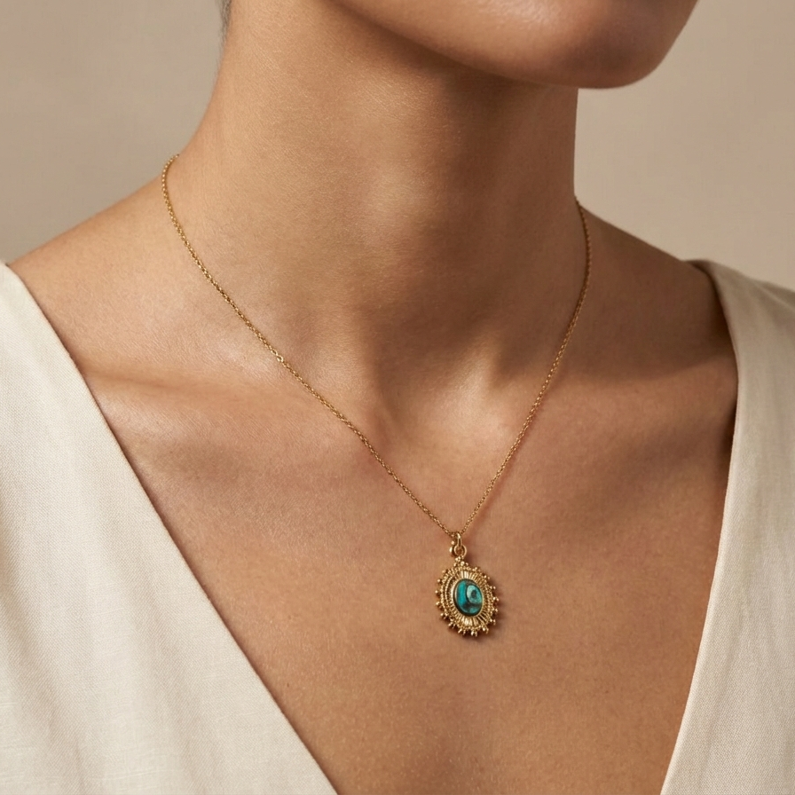 cosmic eye gold necklace