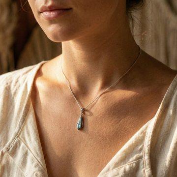 rock silver necklace