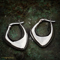 Abstract shape sterling silver hoop earrings lightweight-earrings-Magnetica