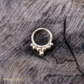 Bells ethnic 18.K Gold piercing Ring ,gauges-18.G&20.G,fits septum, Tragus, Helix nose ring.-piercing-Magnetica