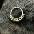 Bells ethnic A 18.K Gold piercing Ring ,gauges-18.G&20.G,fits septum, Tragus, Helix nose ring.-piercing-Magnetica