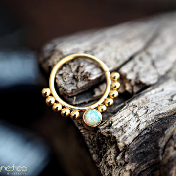 Stainless steel piercing Ring with opal silver,rose,gold available!-piercing-Magnetica