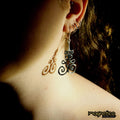 Double unalome spiritual symbol silver earrings-earrings-Magnetica