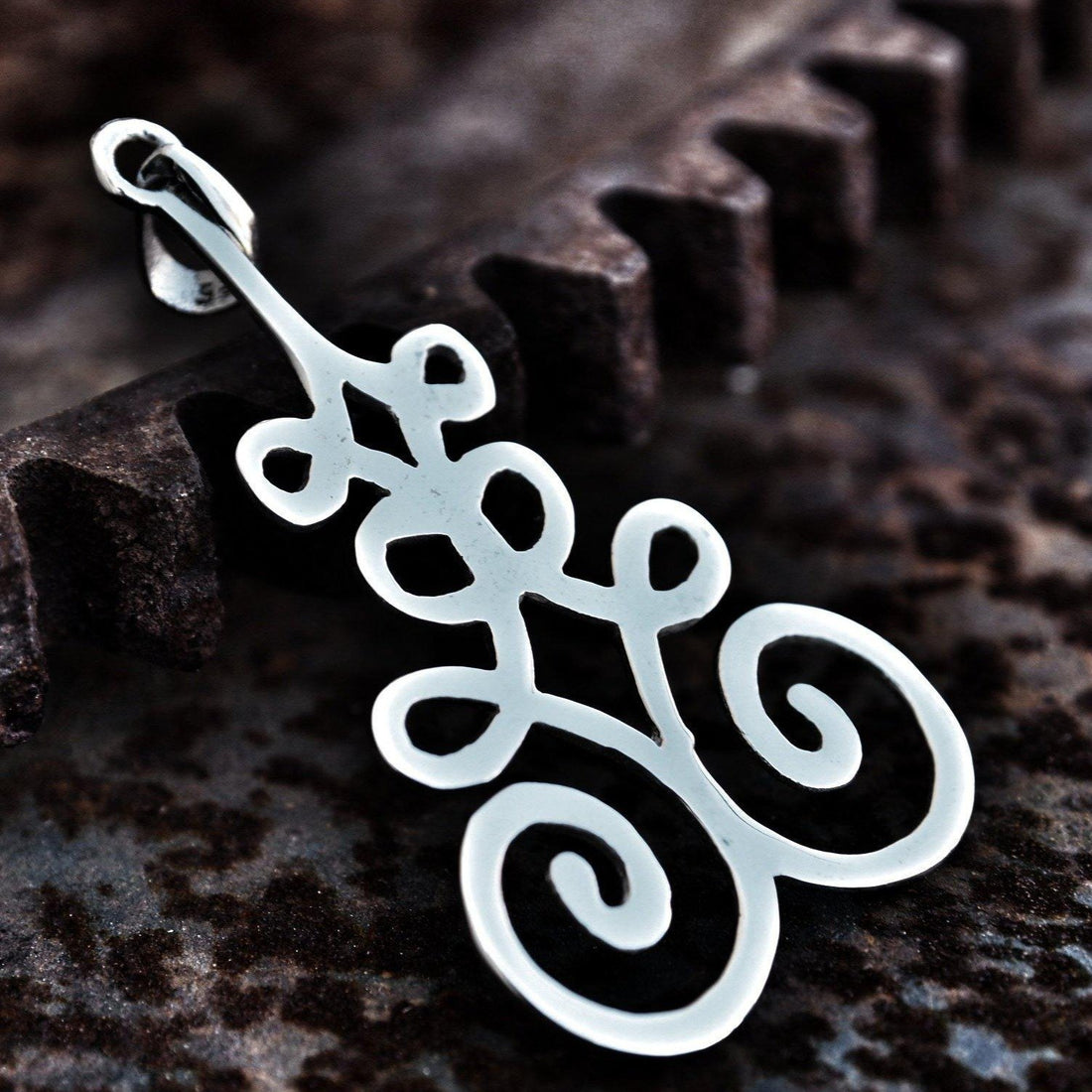 Double unalome spiritual symbol silver earrings-earrings-Magnetica