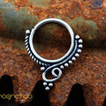 Ethnic silver Piercing septum ring-piercing-Magnetica