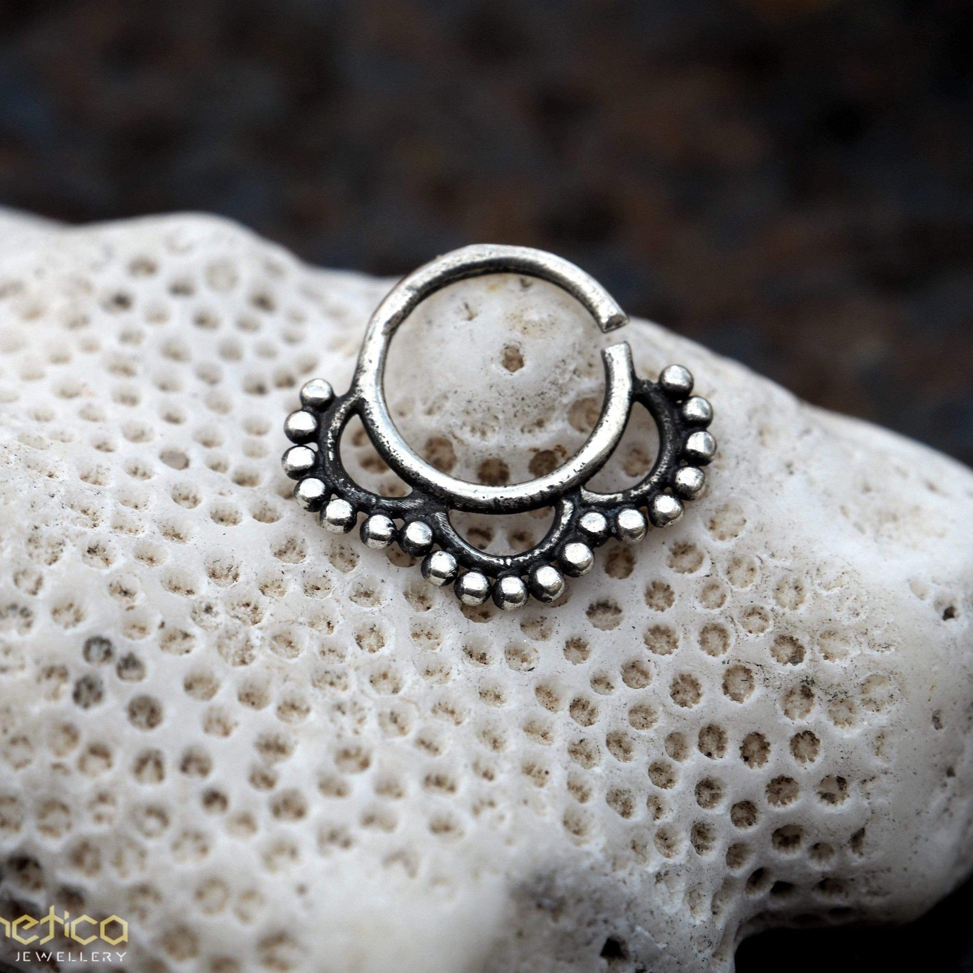 Ethnic dainty Piercing Ring , gold & silver available!-piercing-Magnetica