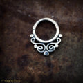 Ethnic spiral silver Piercing ring-piercing-Magnetica