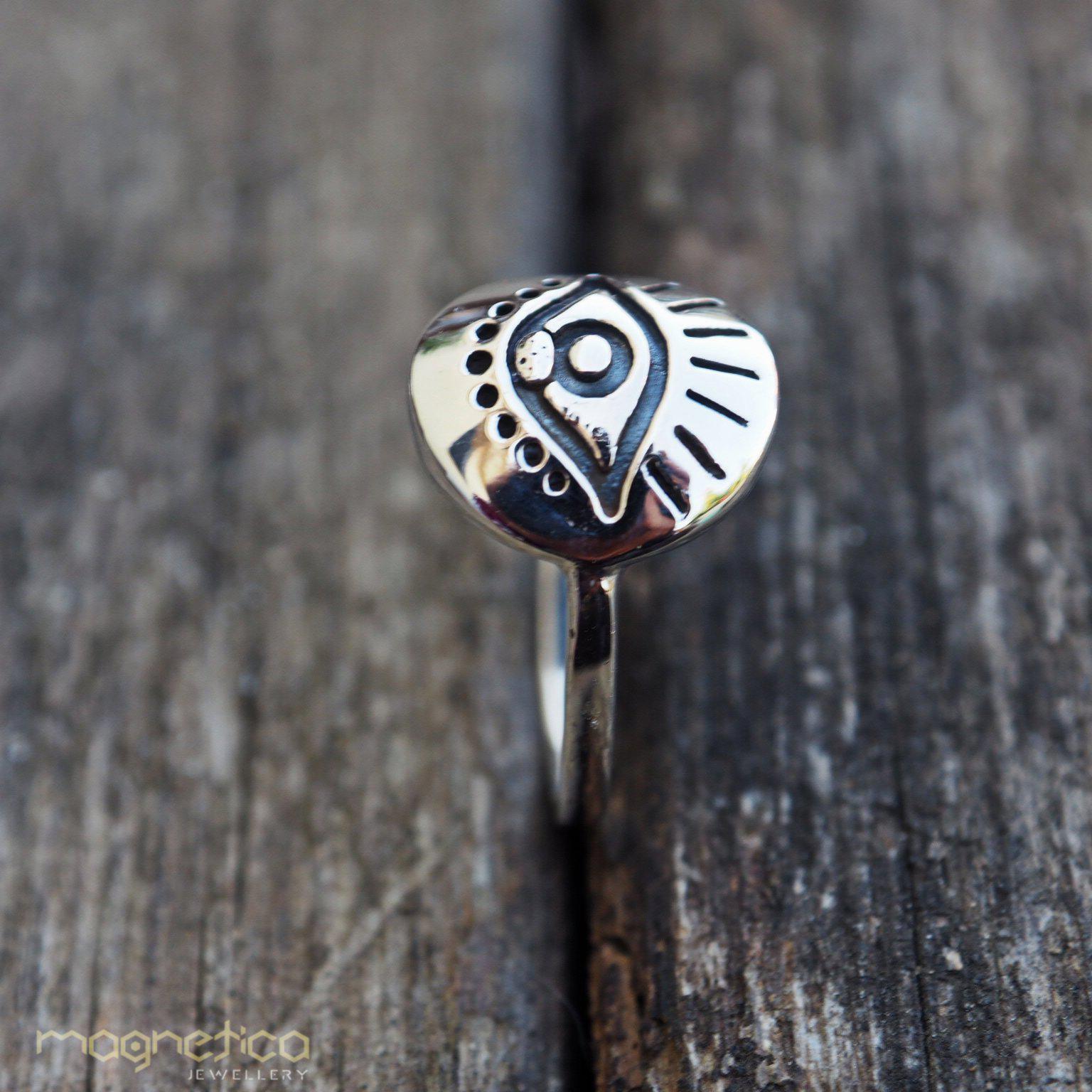 Evil eye protector sterling silver ring-ring-Magnetica