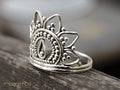 Flower crown ethnic silver filigree ring-ring-Magnetica