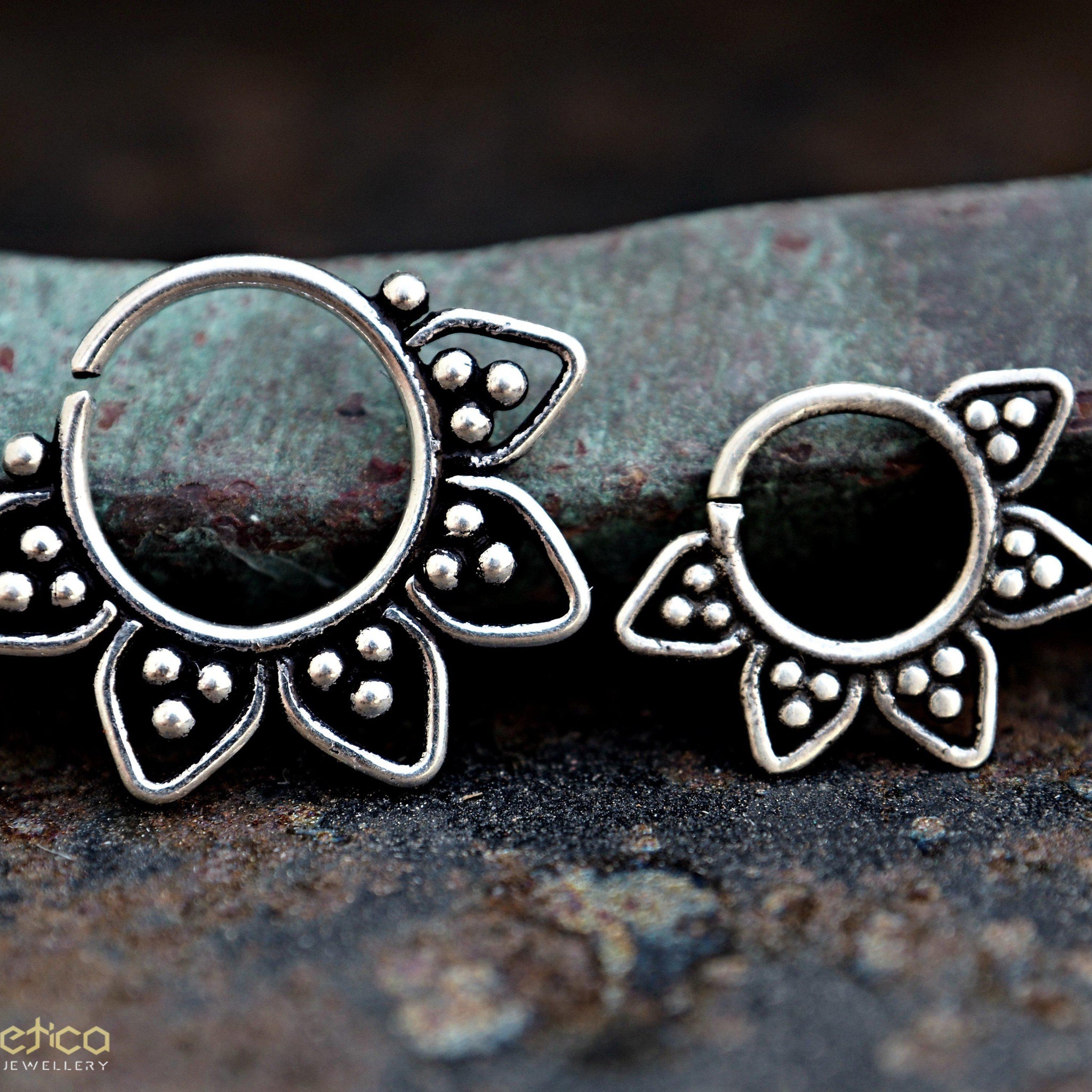 Flower piercing silver&gold,gauges-18,20 available!-piercing-Magnetica