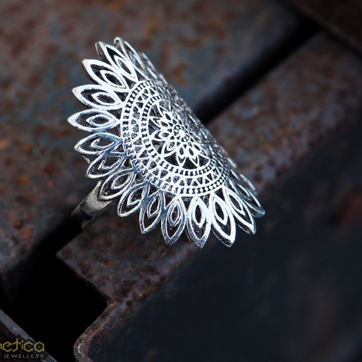 Fractal love sterling silver ring-ring-Magnetica