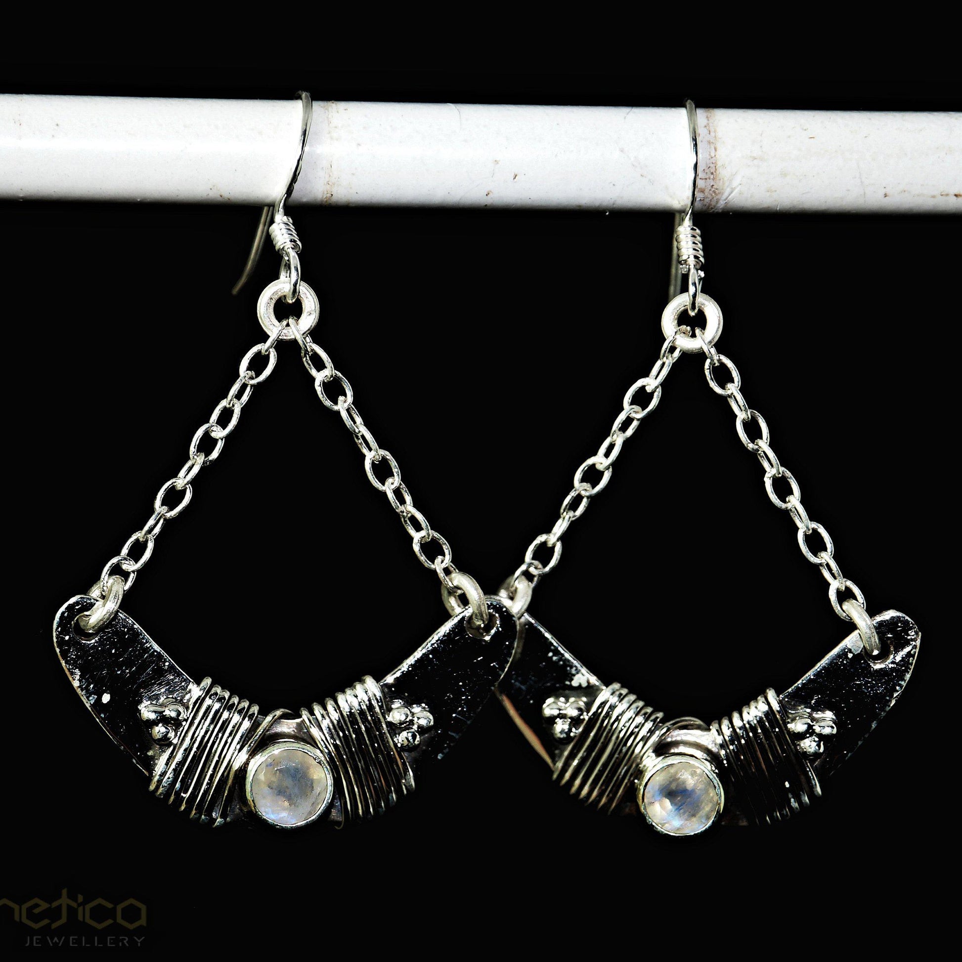 Gemstone silver earrings-earrings-Magnetica