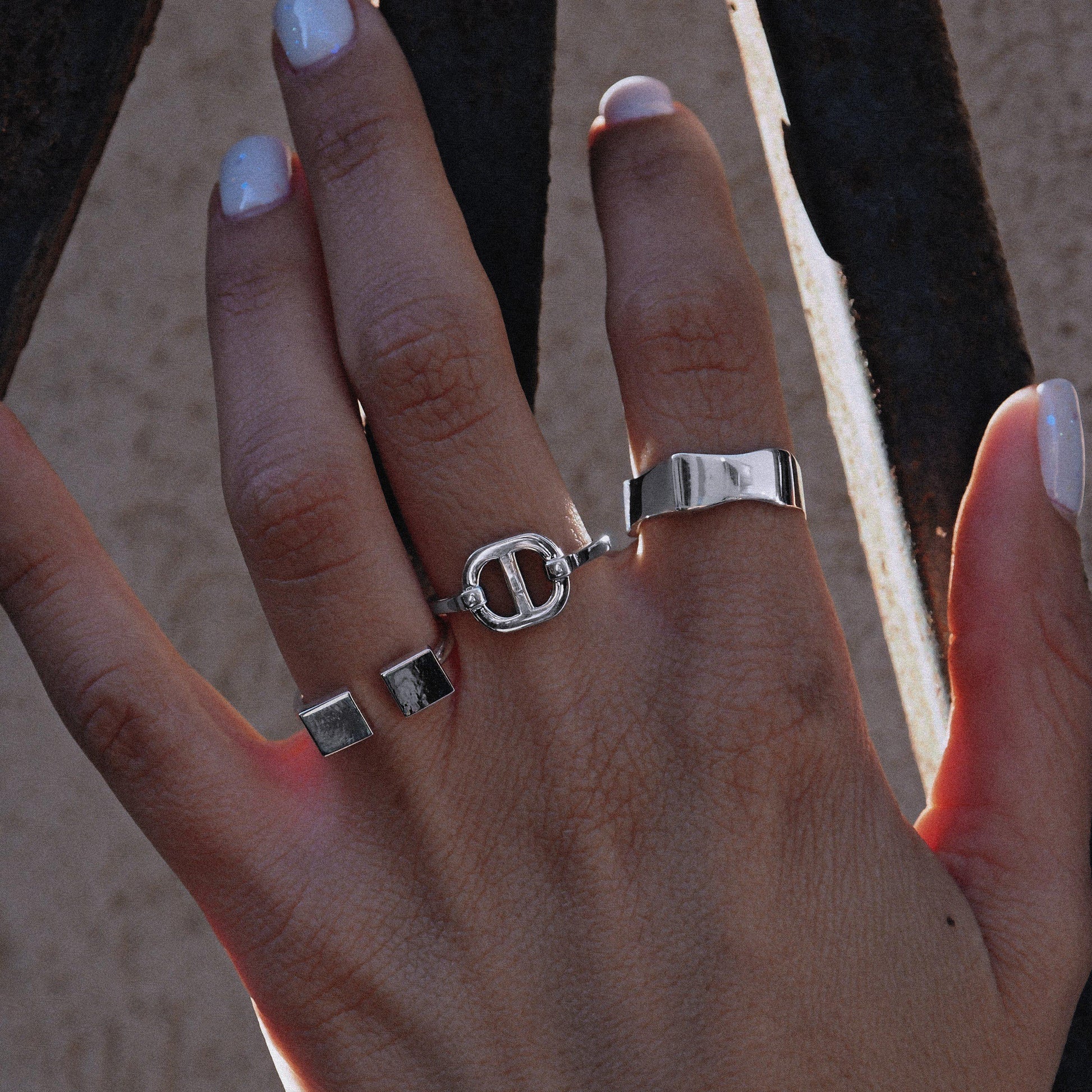 Geometric sterling silver ring-ring-Magnetica