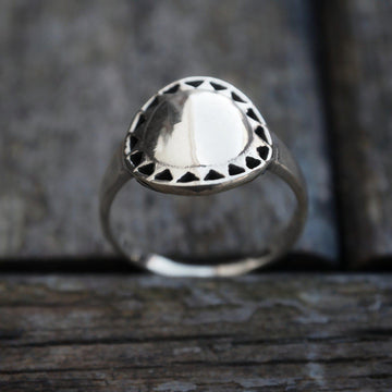 medieval sun sterling silver ring-ring-Magnetica