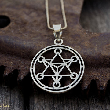 Merkaba sacred geometric brass pendant-necklace-Magnetica