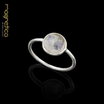 Moonstone silver&gold delicate ring-ring-Magnetica