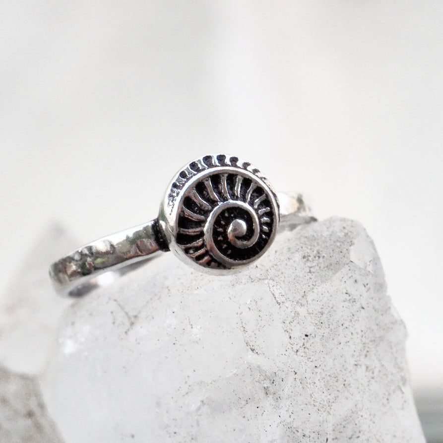 spiral small sterling silver ring