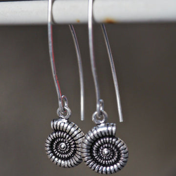 spiral silver earrings