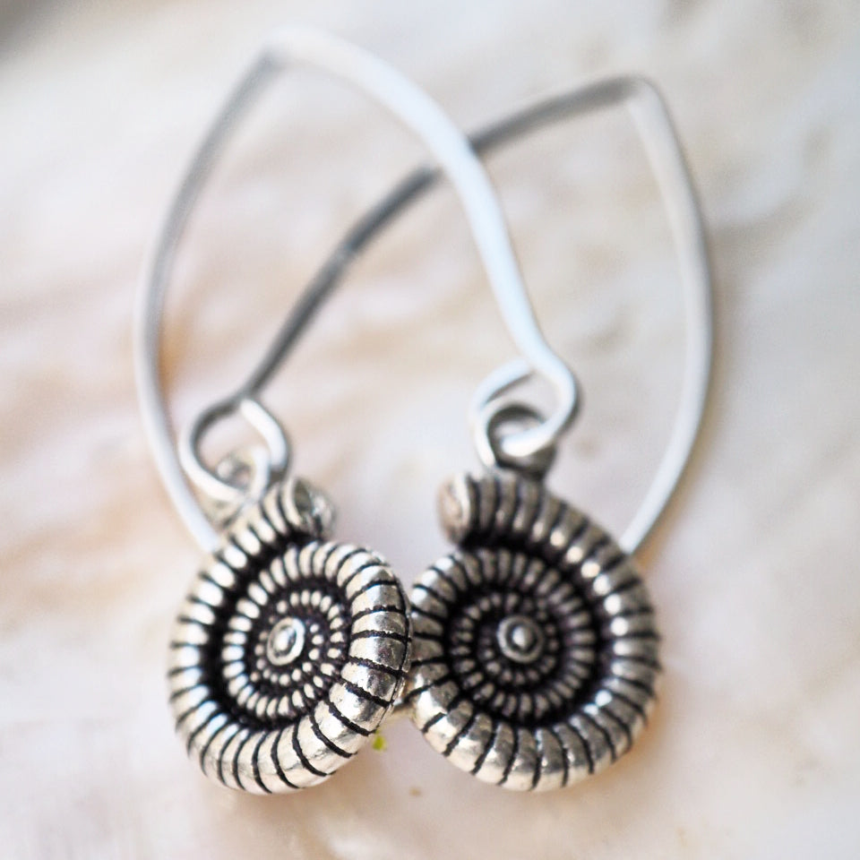 spiral silver earrings