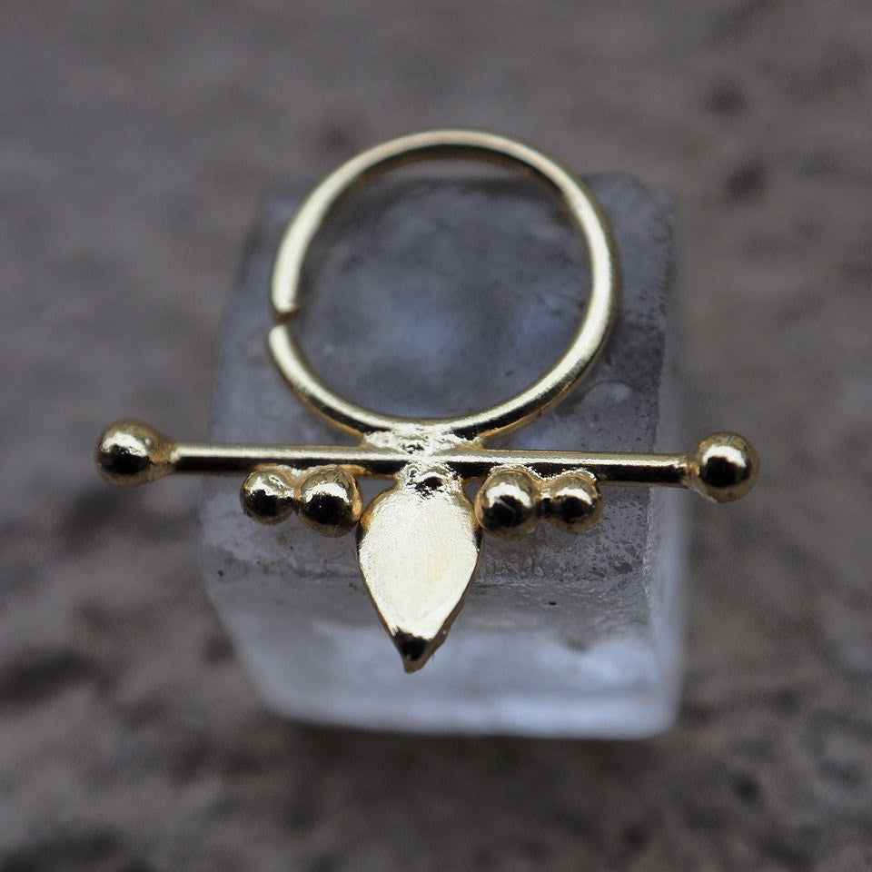 temple gold plated piercing ring
