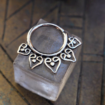 Orchid silver piercing ring