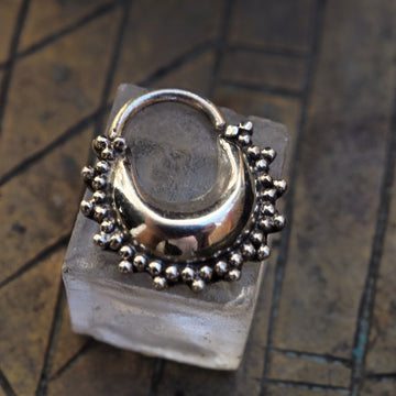 tribal sun silver piercing ring