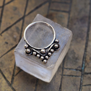 lavender silver piercing ring