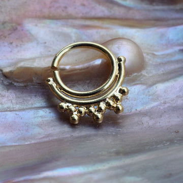 Sahara gold plated piercing ring