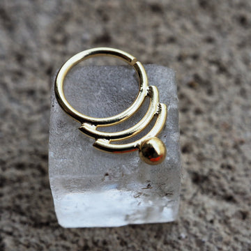 layers ball gold plated piercing ring