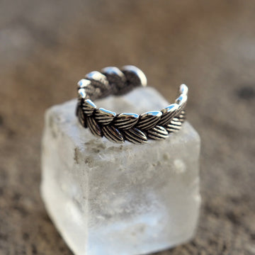 leaf silver ear cuff