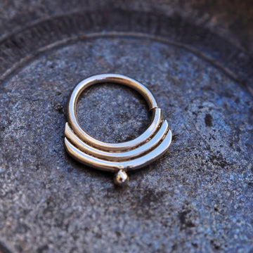 temple silver piercing ring