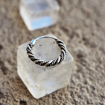 wire plain silver piercing ring