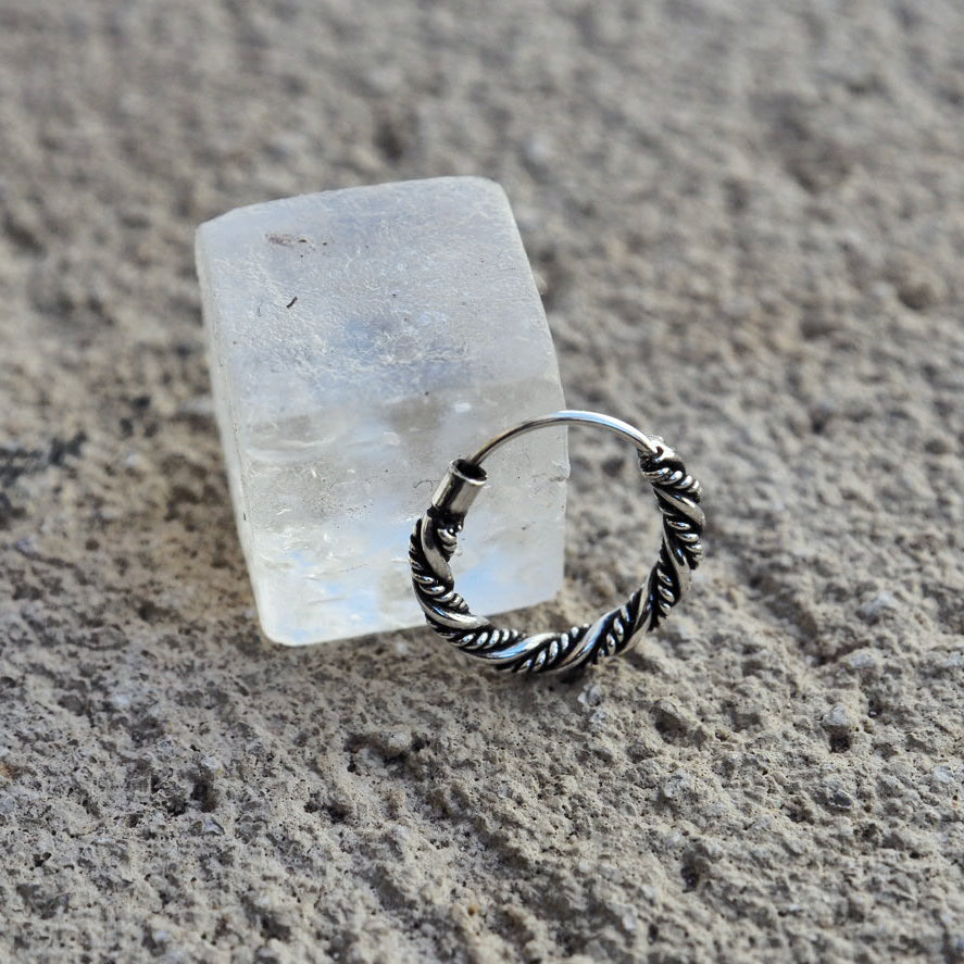 wire plain silver piercing ring