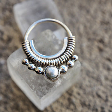 silver tribal piercing ring