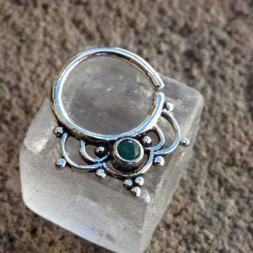 iris silver piercing ring