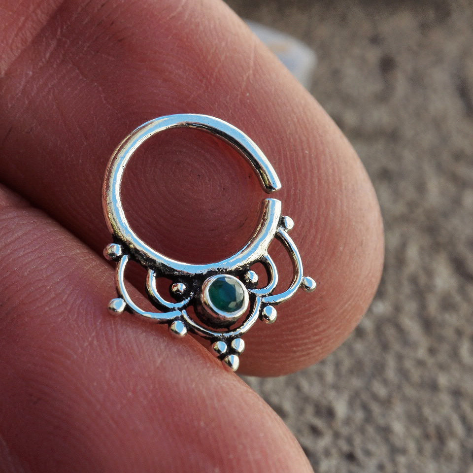 iris silver piercing ring