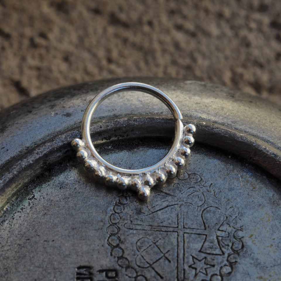 raj silver piercing ring