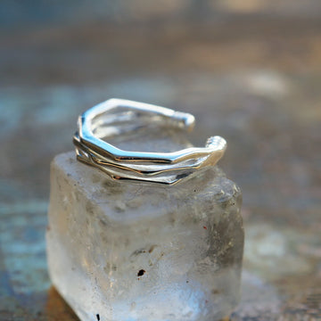 layers silver ear cuff