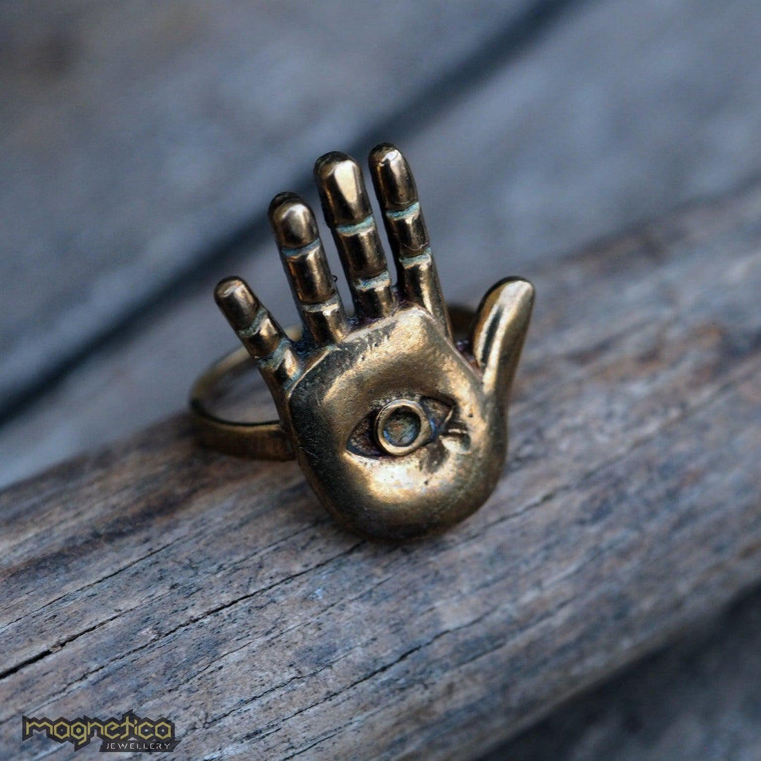 Hamsa brass ring