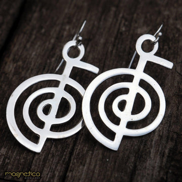 Cho Ku Rei symbol silver earrings