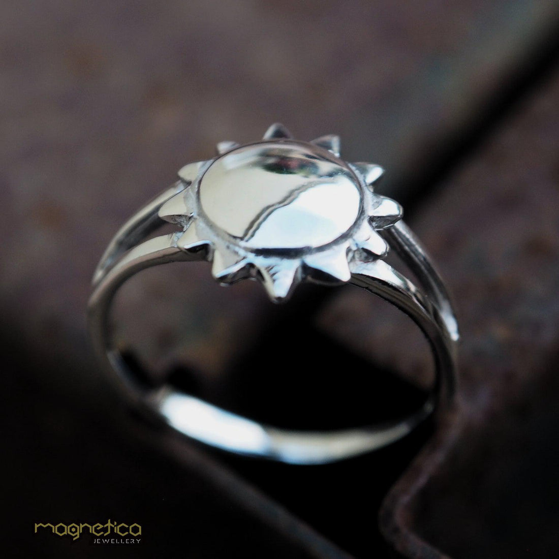 Sun minimal sterling silver ring