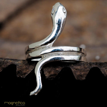 Serpent plain sterling silver ring