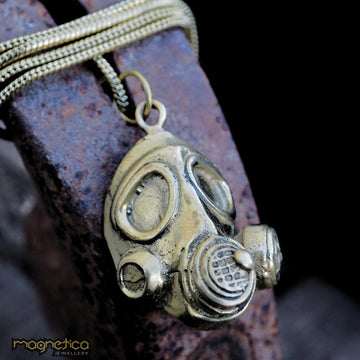 Steampunk gold brass pendant