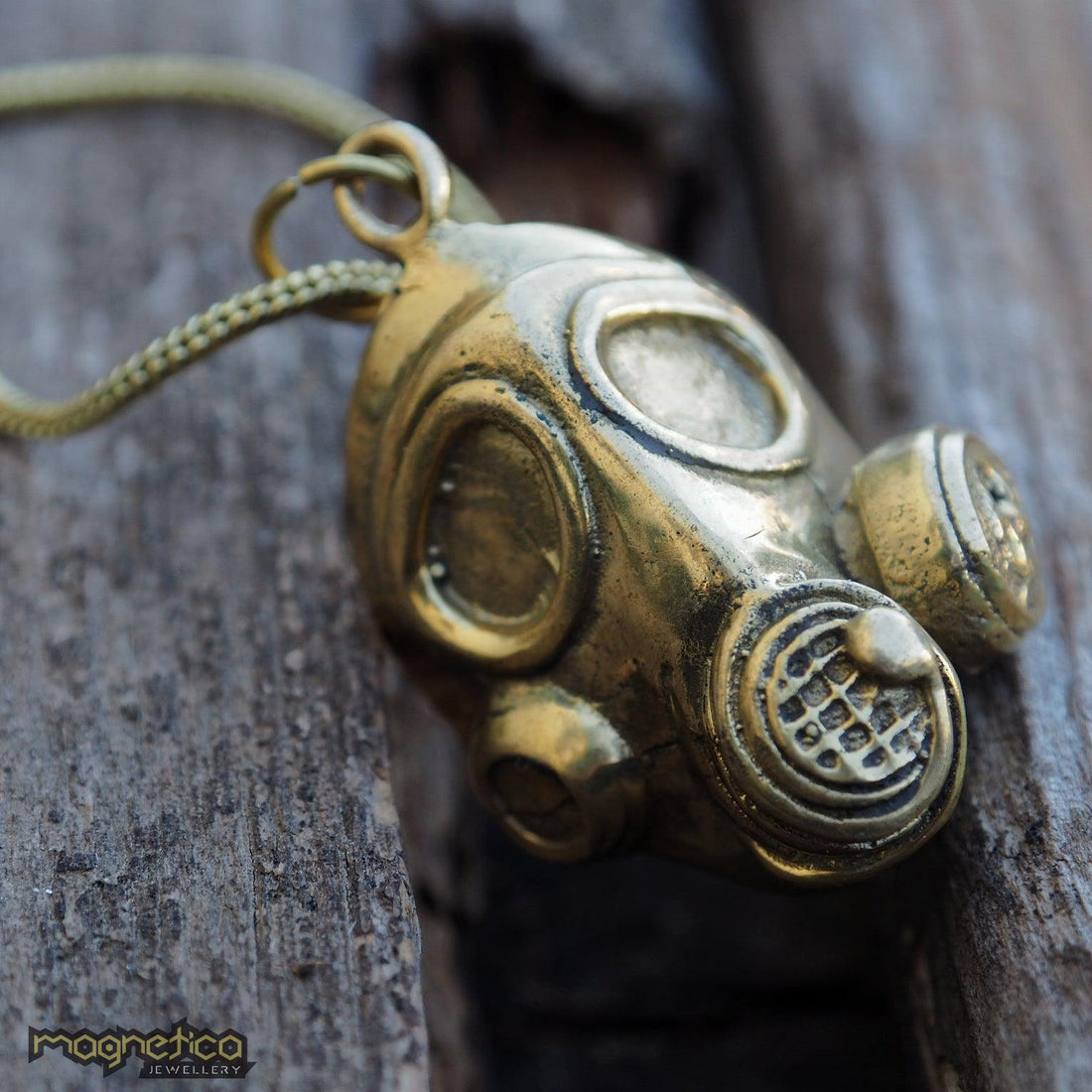 Steampunk gold brass pendant