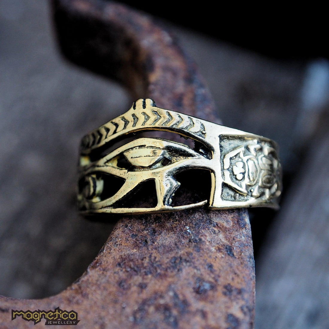 Eye of Horus brass ring