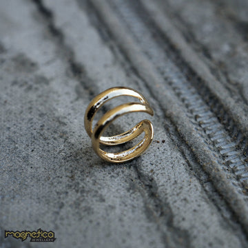 Gold plain double ear cuff