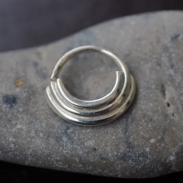 silver layers piercing Ring