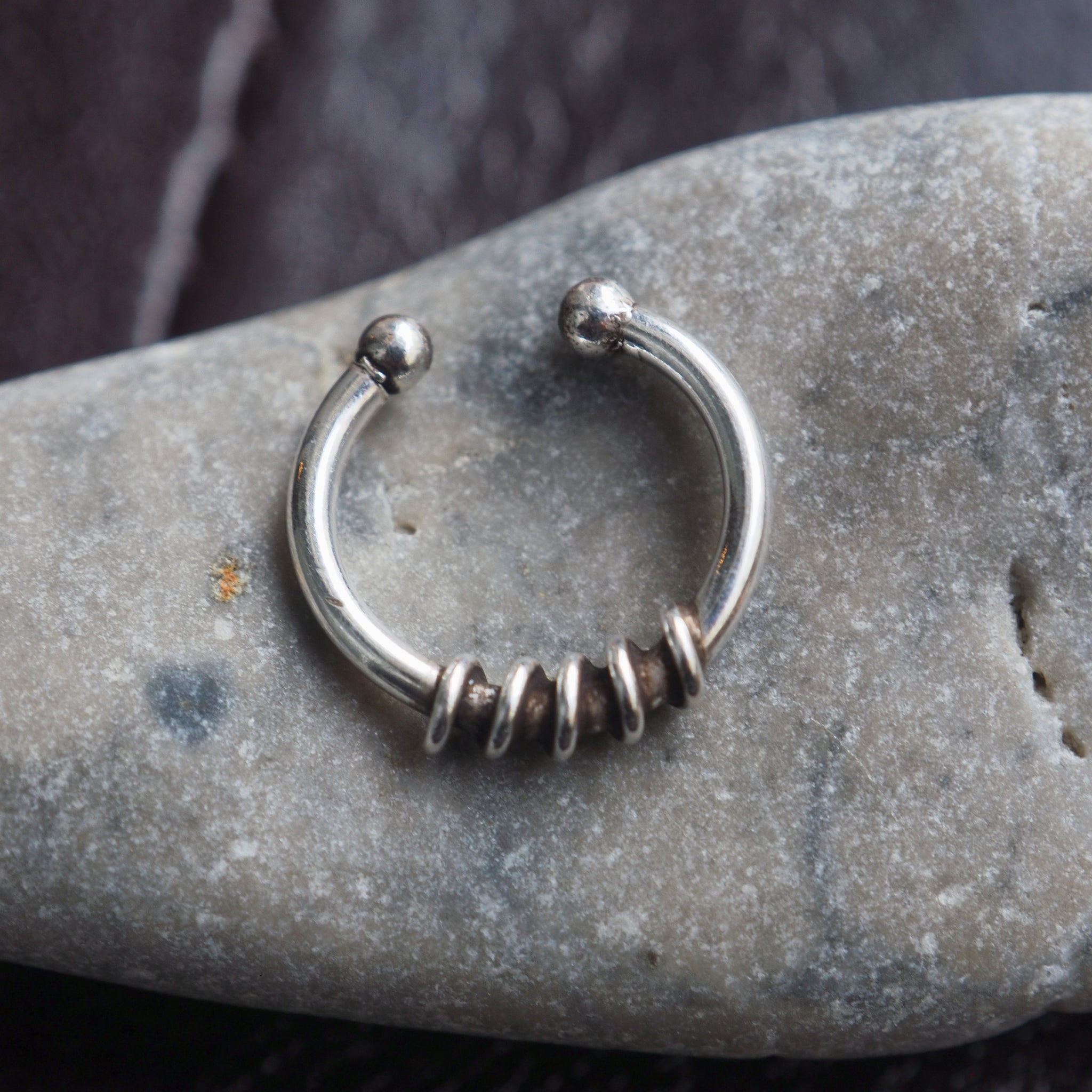 silver fake piercing