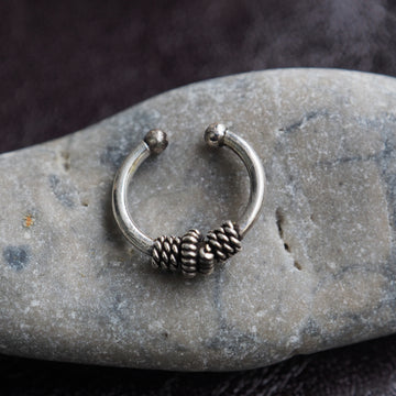 silver fake piercing